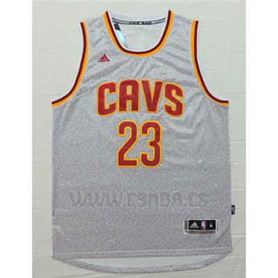 Camiseta Moda Estatica Cleveland Cavaliers LeBron James #23 Gris2